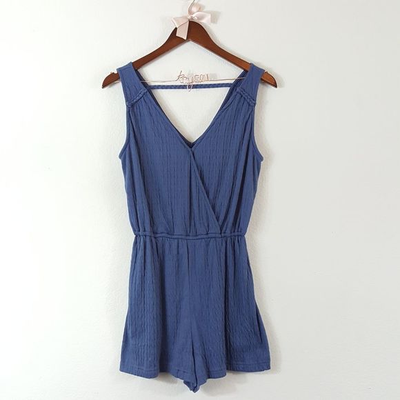 Universal Thread Pants - Universal Thread Blue Gauzey Rope Detail Romper S